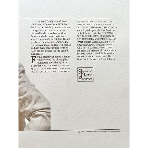 1984 Charles Fracé “Bandit, Raccoon” Large Signed Lithograph Print 30”X22” w/COA - Picture 4 of 11